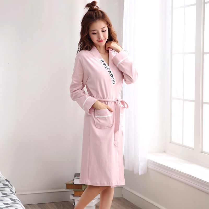 Áo Choàng Ngủ Chất Liệu 100% Cotton Mỏng Thời Trang Xuân Thu Cho Cặp Đôi