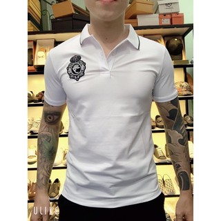 Áo phông nam cổ bẻ cộc tay LOGO nhện đen, hàng có BIGSIZE TKN
