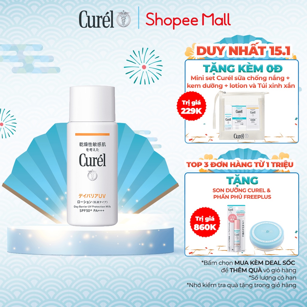 Sữa chống nắng Curel UV Protection Milk SPF 50+ PA+++ 60ml