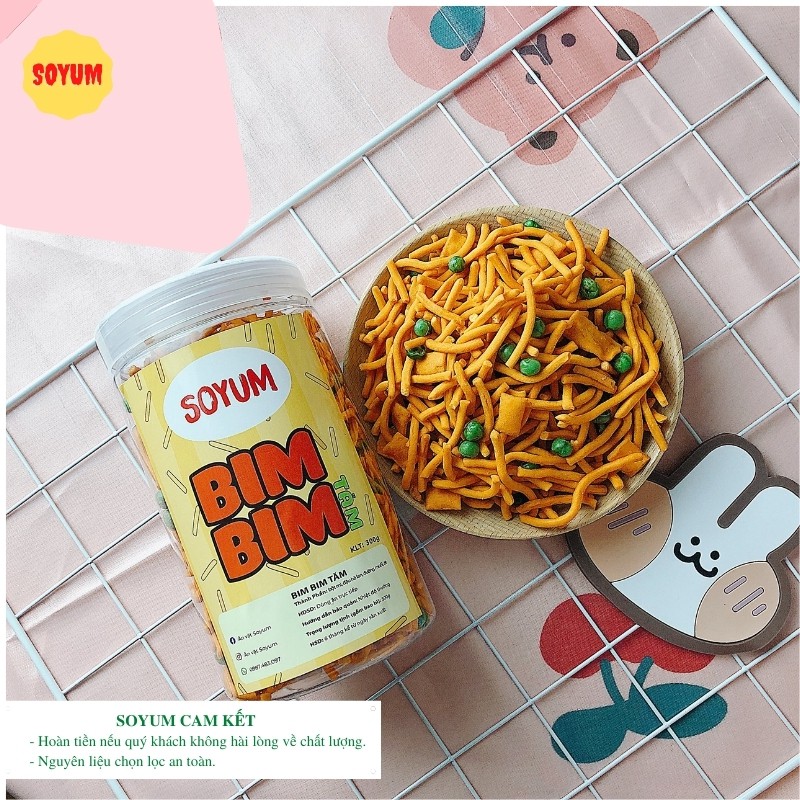 Bim bim que tăm đậu hà lan hộp 300g, ăn vặt Soyum vừa ngon vừa rẻ