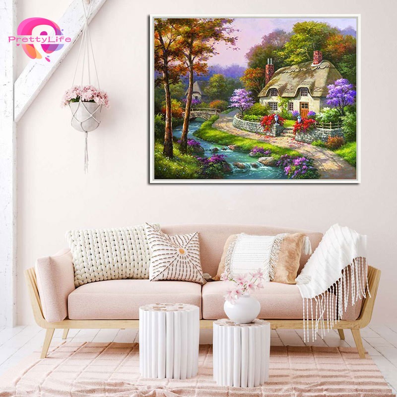 Bộ tranh đính đá 5D họa tiết độc đáo kích thước 40x30cm DIY dùng trang trí