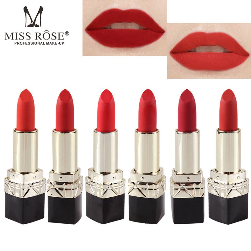 [Hàng mới về] Son Lì MISS ROSE Mịn Như Nhung Trang Điểm Chống Dính Cốc Không Dễ Phai Màu