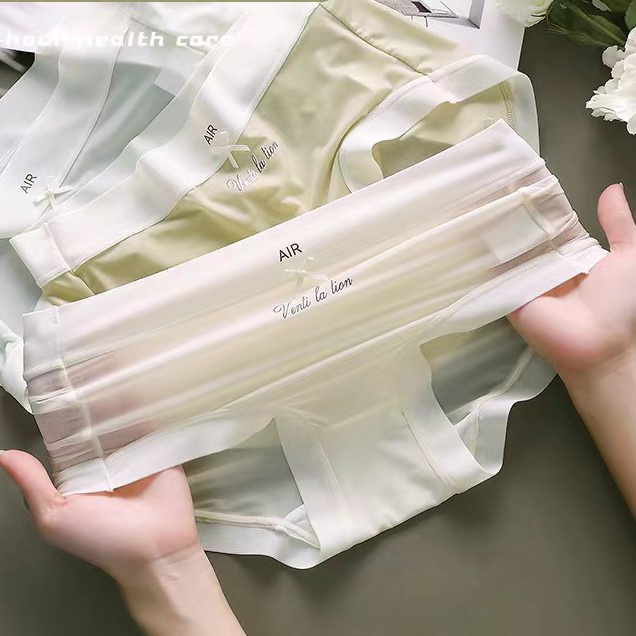 [Che tên] Quần lót nữ tàng hình cạp cao su lụa phối chữ siêu nhẹ, mỏng nhẹ QL045
