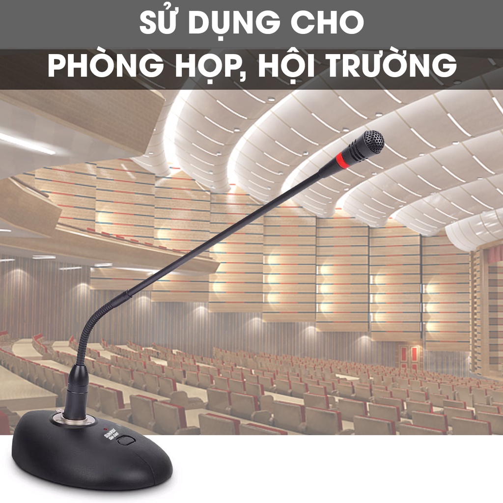 Micro hội nghị cổ ngỗng chính hãng Sunrise SM-380, Mic đàm tọa họp trực tuyến sử dụng cho phòng họp hội trường