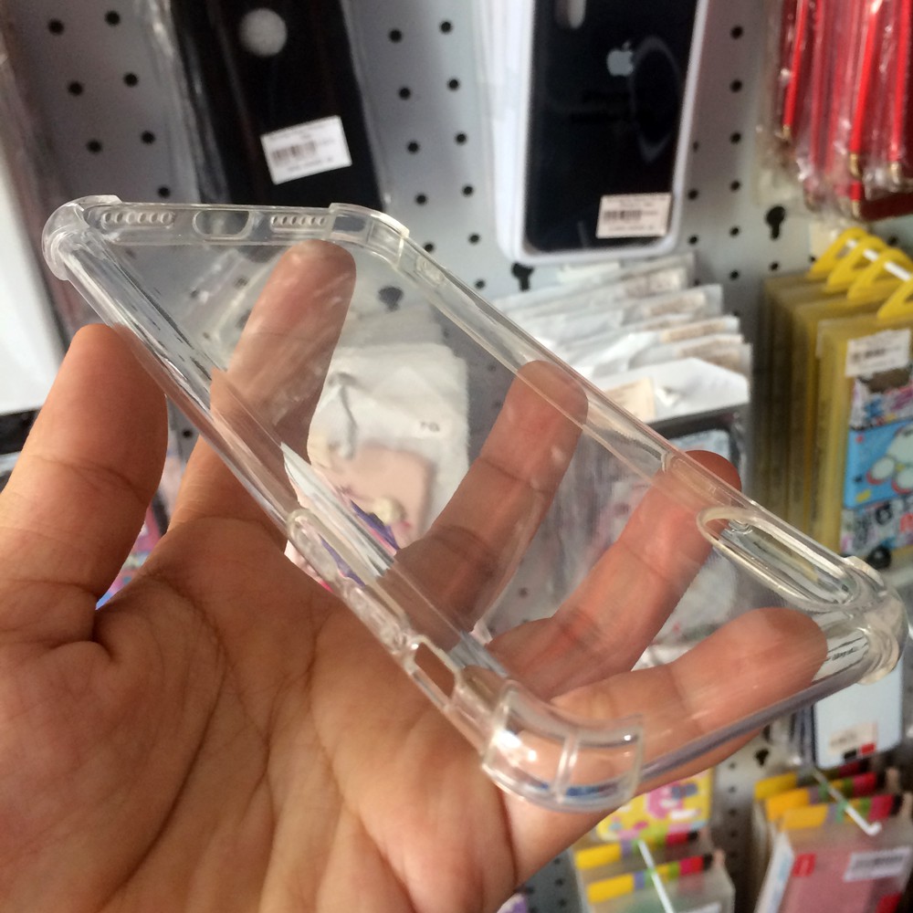 Ốp lưng chống sốc gờ cao 4 góc màu trong cho iPhone X/XS 5.8