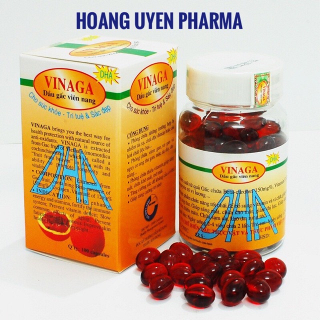 Dầu Gấc Vinaga DHA - Chai 100 viên