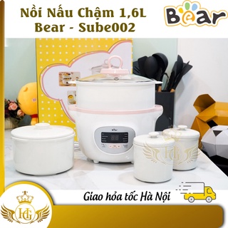 Nồi nấu chậm 1,6l bear bản quốc tế - nồi đa năng chưng yến điện cách thuỷ, hầm cháo, nấu cháo chậm cho bé - sube002