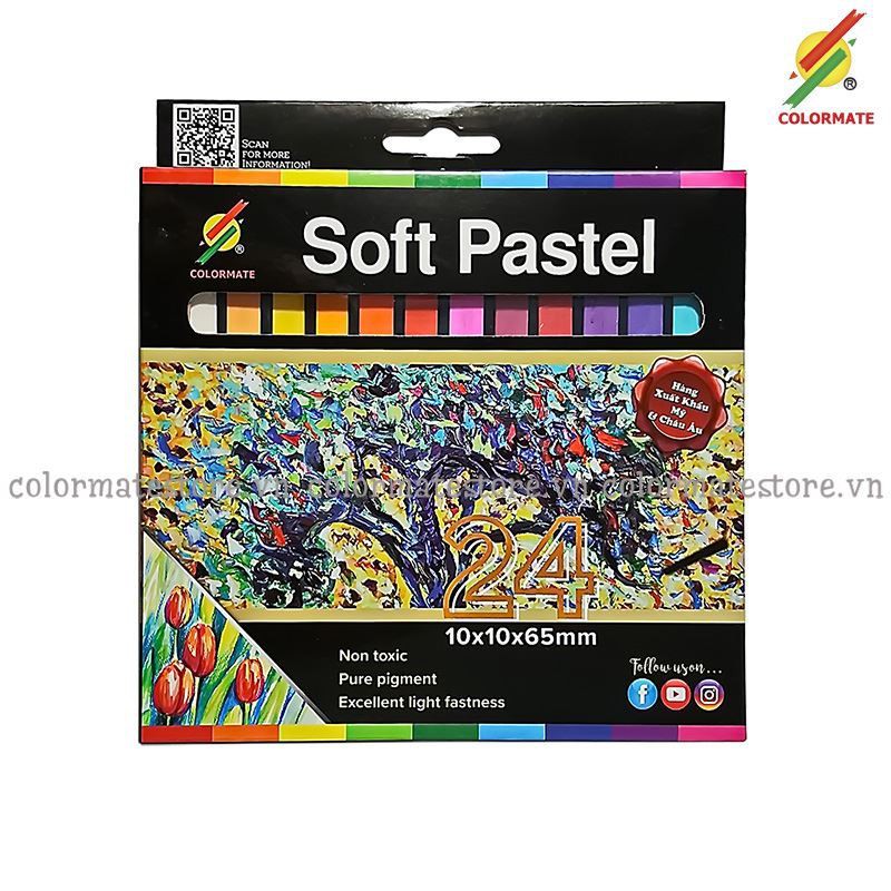 Hộp Màu Vẽ Phấn Màu Soft Pastel dùng trên giấy và gỗ - COLORMATE