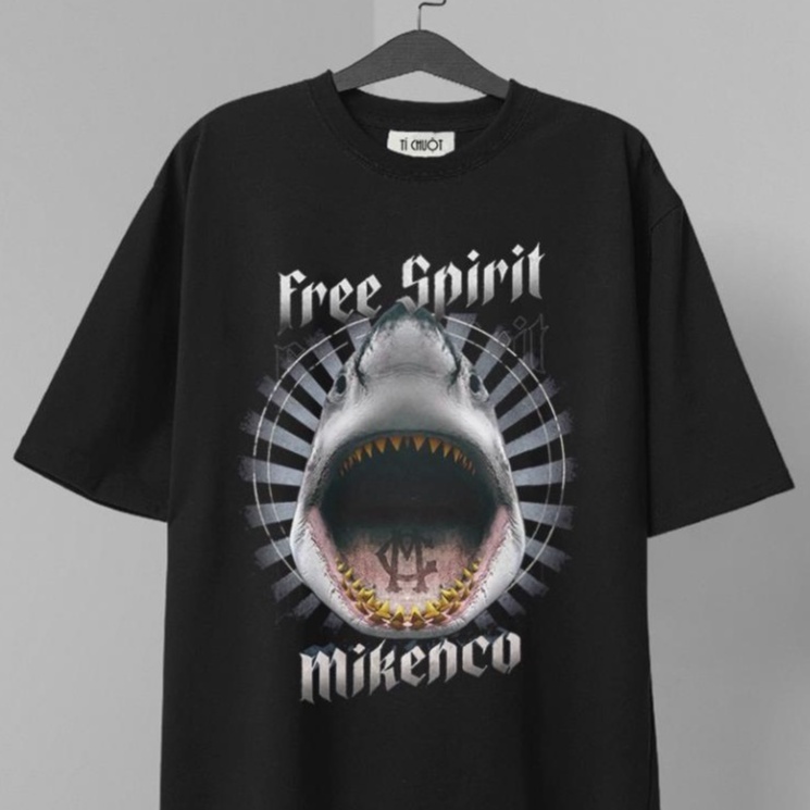 Áo thun Mikenco Cá Mập nam nữ in hình 5D, áo phông unisex mikenco shark tay lỡ cotton 100% - COCA Studio