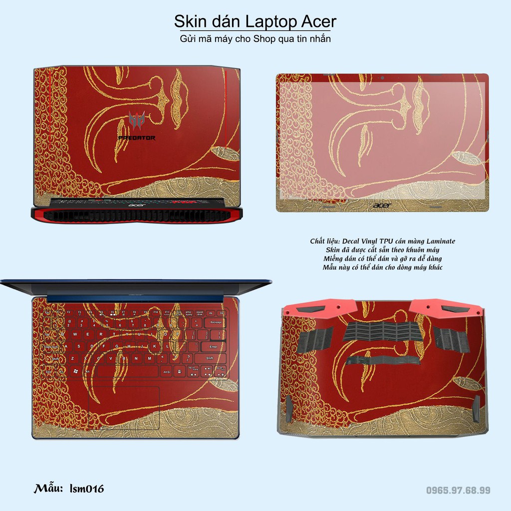 Skin dán Laptop Acer in hình Đức Phật (inbox mã máy cho Shop)