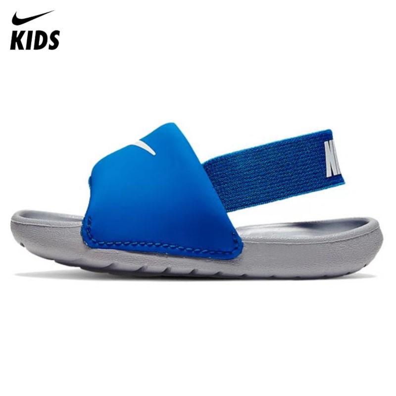 Giày dép trẻ em Nike Kawa Slide (TD) Dép màu xanh em bé Dép nam và nữ Dép đi biển