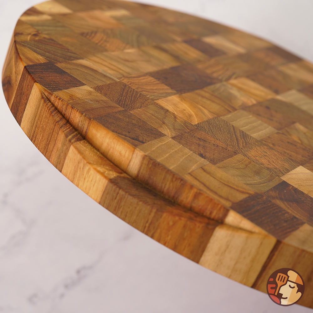 Thớt gỗ Teak Chef Studio cao cấp hình tròn, đa dụng, an toàn cho sức khỏe, size 30x30 cm