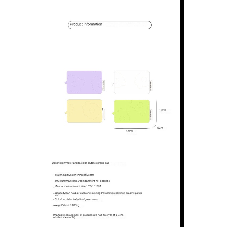 Túi Đựng Tiền Xu / Mỹ Phẩm Bằng Cotton Mềm Nhỏ Gọn Tiện Dụng Giá Đỡ