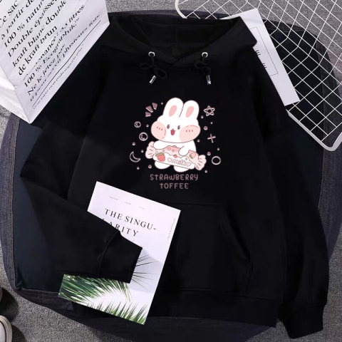 Áo hoodie PEWARN dáng rộng in họa tiết hoạt hình dễ thương thời trang 2022 cho nam và nữ