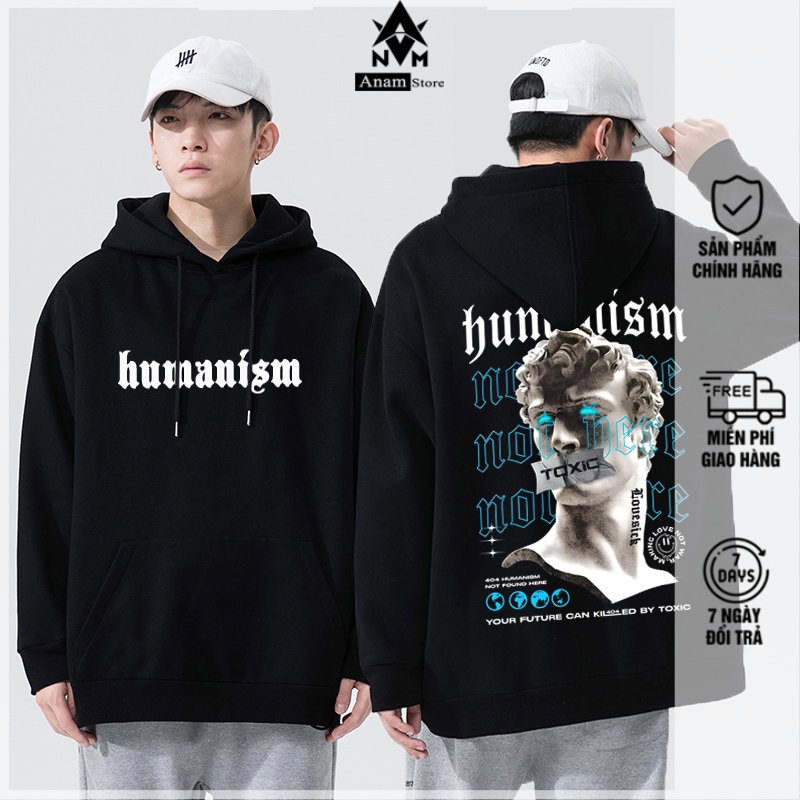 Áo Hoodie Nam Nữ HUMANISM Form Rộng Unisex Vải Xịn