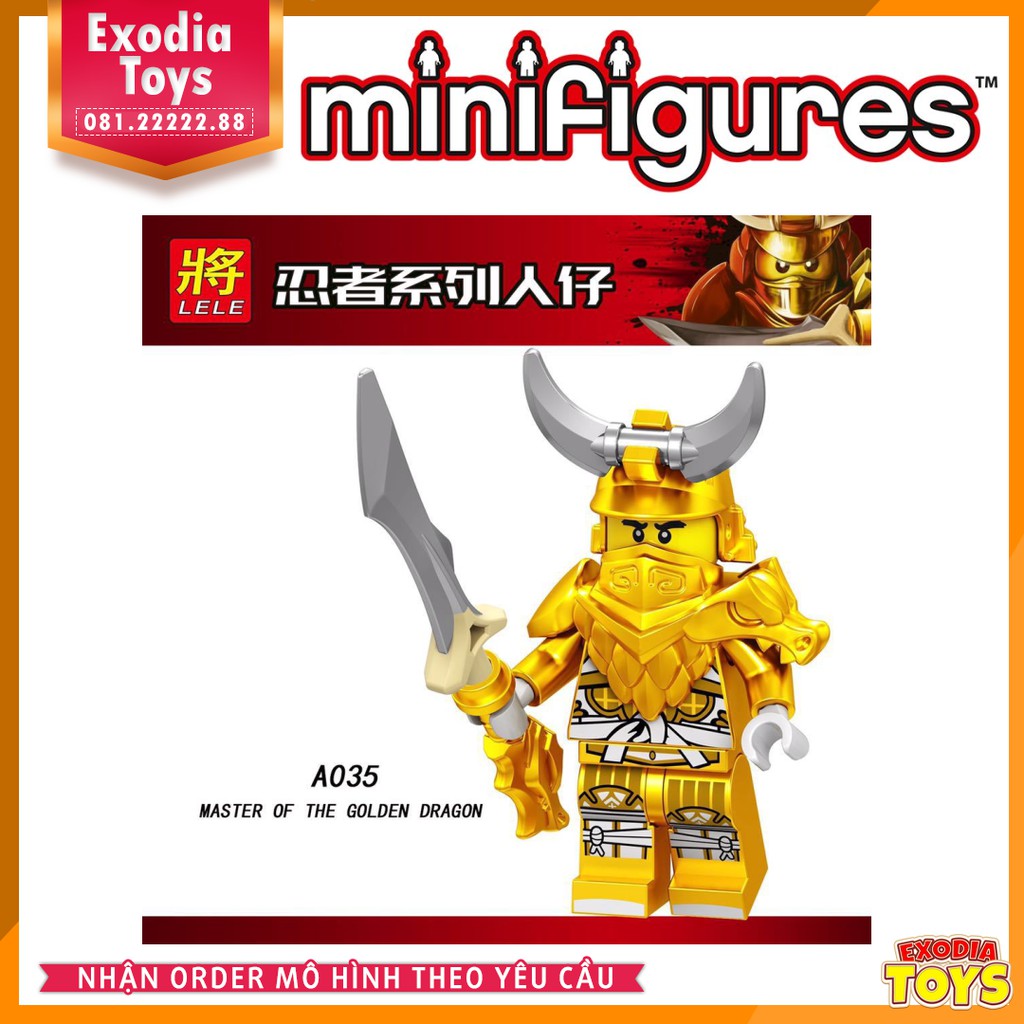 Xếp hình minifigure Ninjago Season 9 : Iron Baron, Master of the Golden Dragon, Harumi - LELE [A033 - A040]