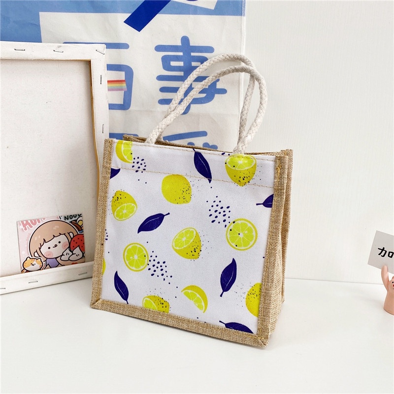 Túi Xách Nữ Vải Lanh In Hình Thời Trang Mới