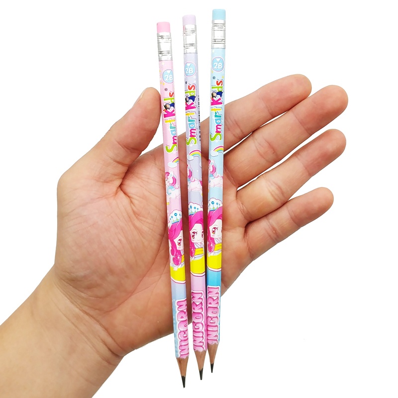 Hộp 12 Bút Chì Gỗ Họa Tiết 2B Unicorn - Smart Kids PC11