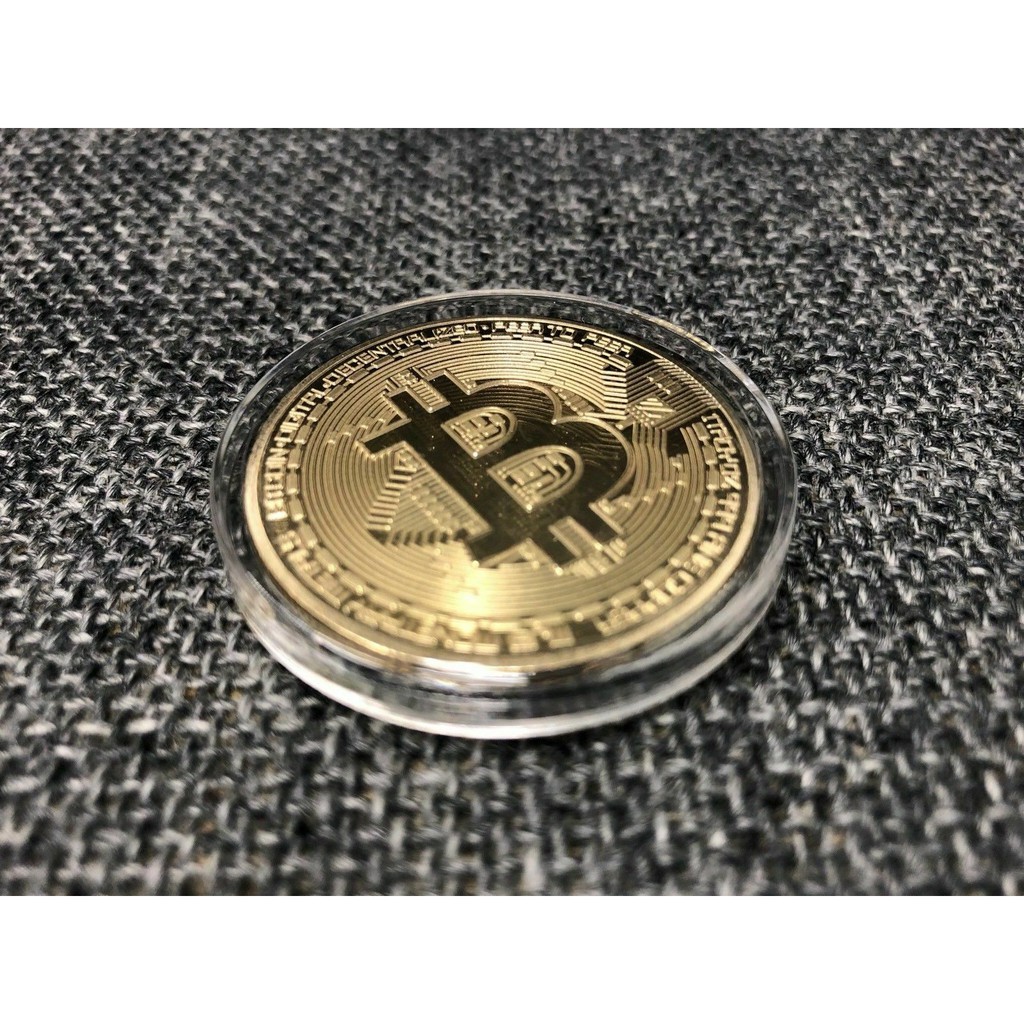 Bộ Sưu Tập Bitcoin BTC Token Miner Cryptocurrency Mạ Vàng