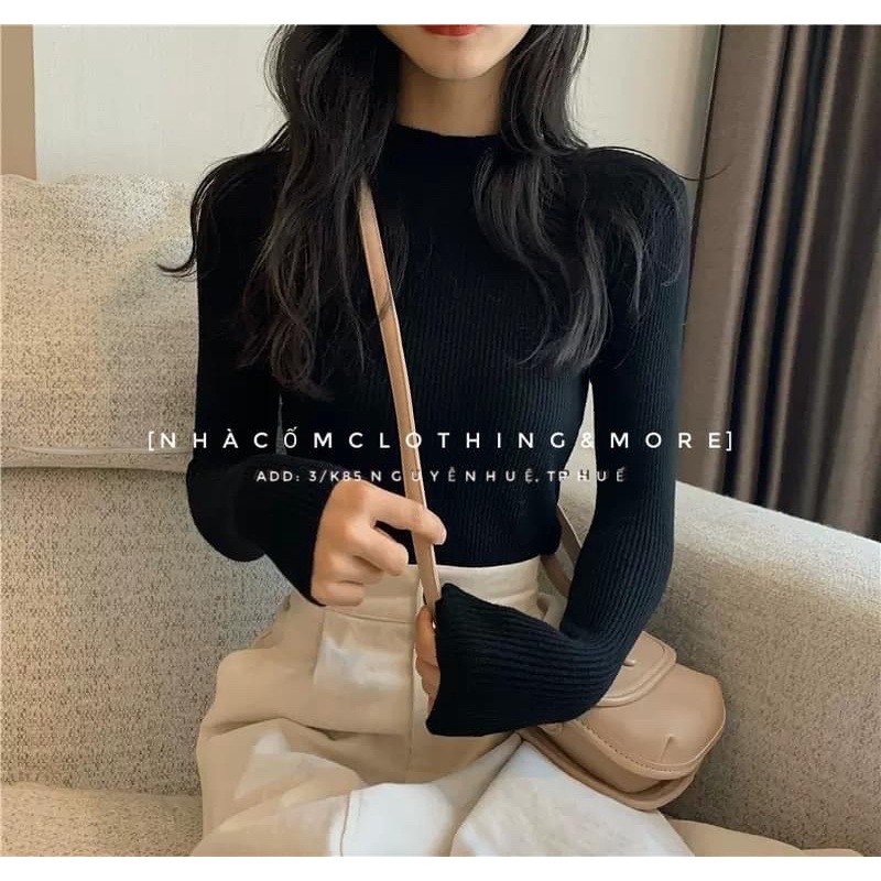 Áo len cổ 3 phân, áo len giữ nhiệt nữ | BigBuy360 - bigbuy360.vn