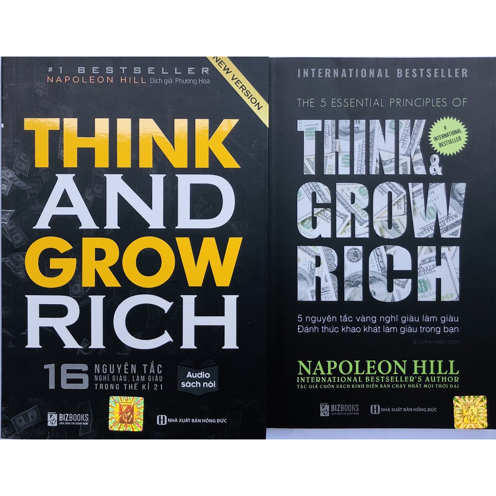 Sách - Think and Grow Rich: 16 Nguyên tắc nghĩ giàu làm giàu trong thế kỉ 21 + 5 nguyên tắc vàng nghĩ giàu làm giàu