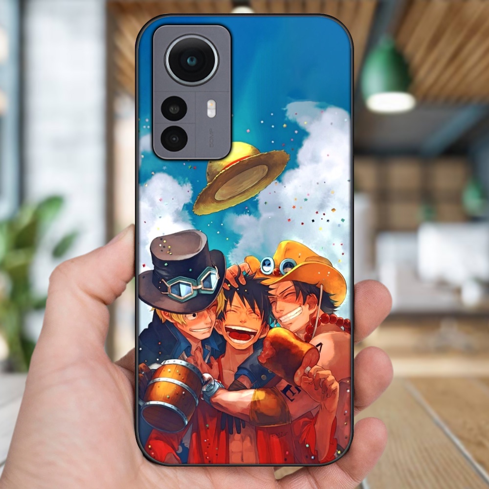 Ốp lưng Xiaomi 12 viền đen in hình Ace One Piece