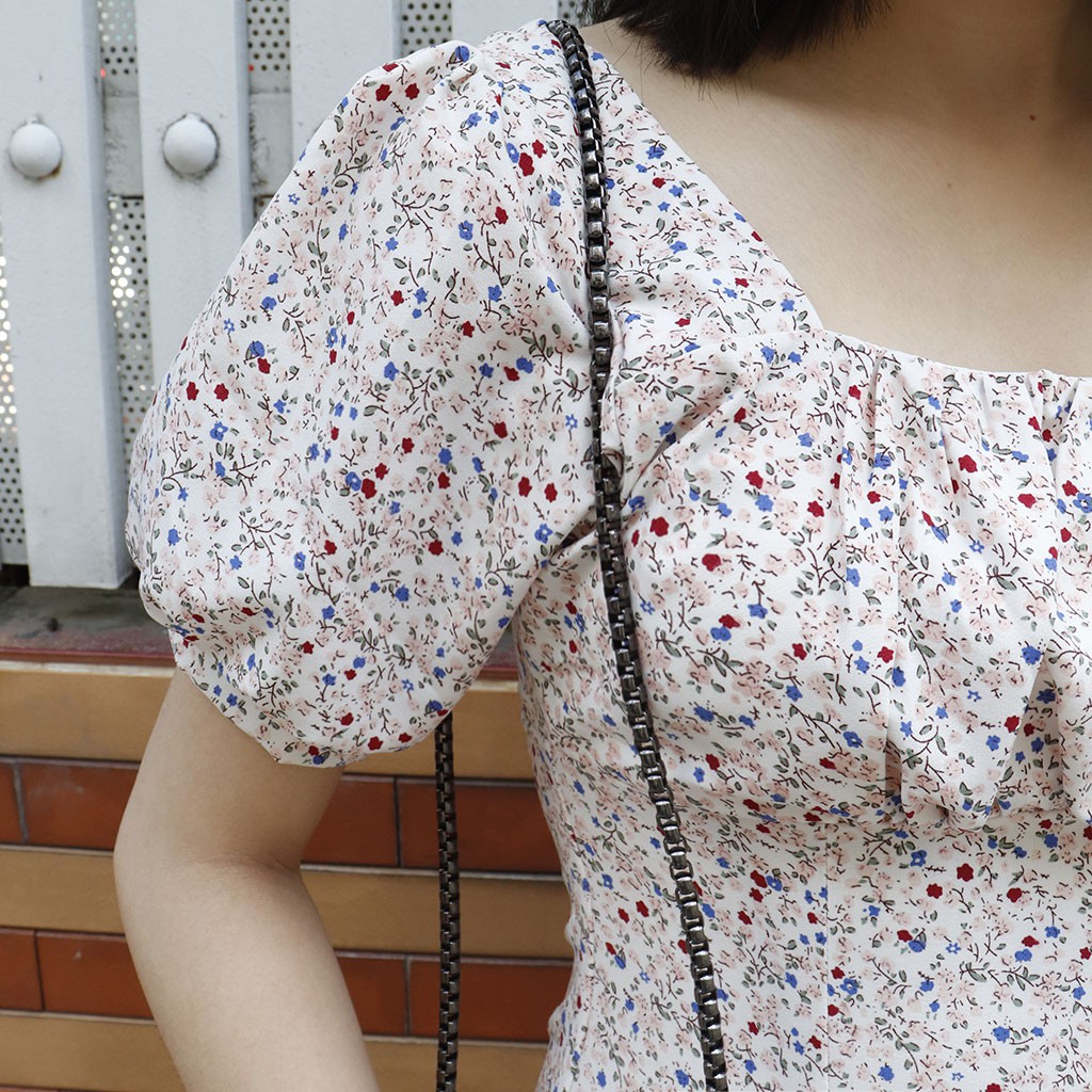 Váy hoa nhí cổ vuông tay phồng dễ thương RD005 | BigBuy360 - bigbuy360.vn