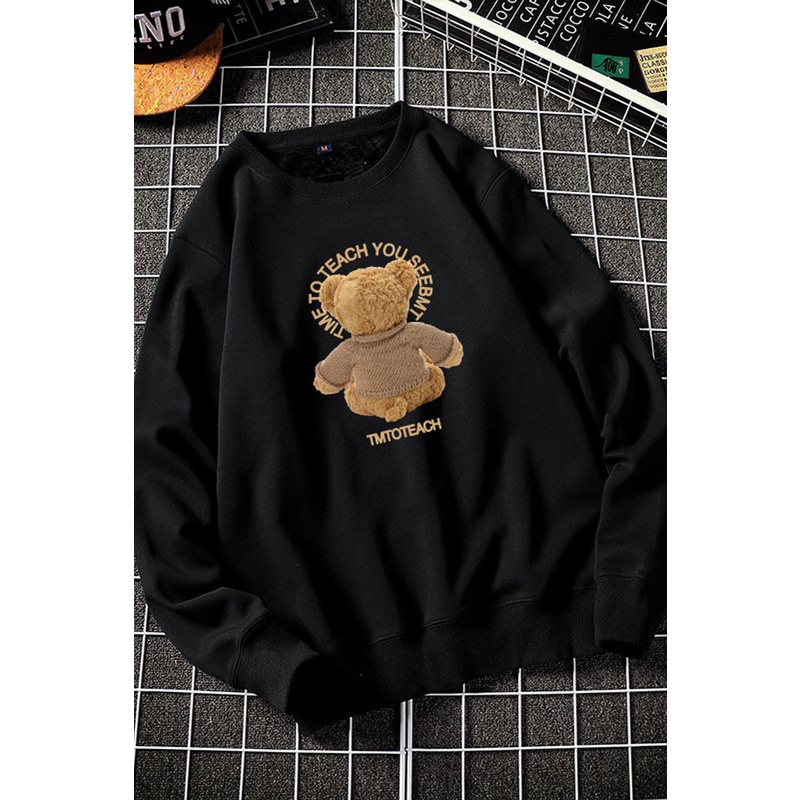 Áo Thu Đông, Áo Thun Nam - Nữ Dài Tay - In 3D Hình Gấu Siêu Đẹp - Chất Liệu Umi Cao Cấp - TD46