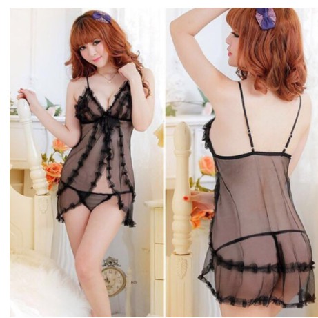 HOT-Váy ngủ Ren xẻ trước sexy 1011