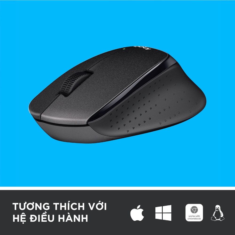 [Mã ELLOGIWL5 giảm 10% đơn 500K] Chuột không dây Logitech M330 Silent Plus - Giảm ồn, USB, thuận tay phải, PC/ Laptop