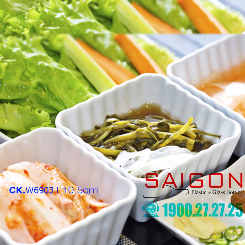 Chén Sứ Ramekin Sọc Đựng Gia Vị Cao Cấp