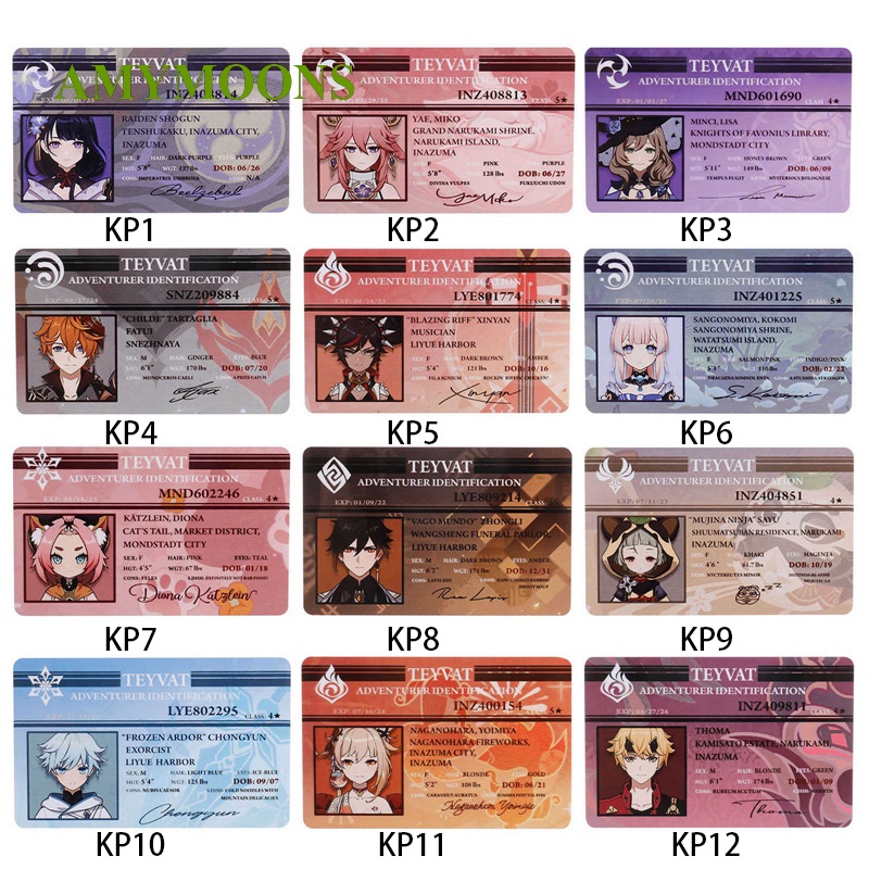 Thẻ Hình Nhân Vật Anime Id Pvc