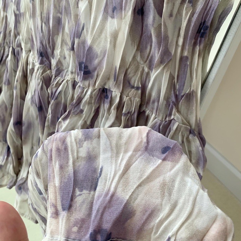 ĐẦM 2 DÂY HOA DÁNG SUÔNG DÀI- BLAZER TÍM OVERSIZE