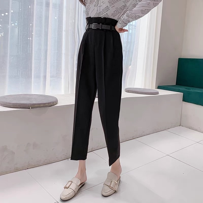 Quần Baggy Lưng Cao Nữ công sở m831 Kèm Đai