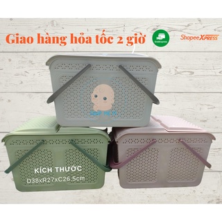 Làn giỏ đựng đồ đi sinh nắp mây Việt Nhật size Trung