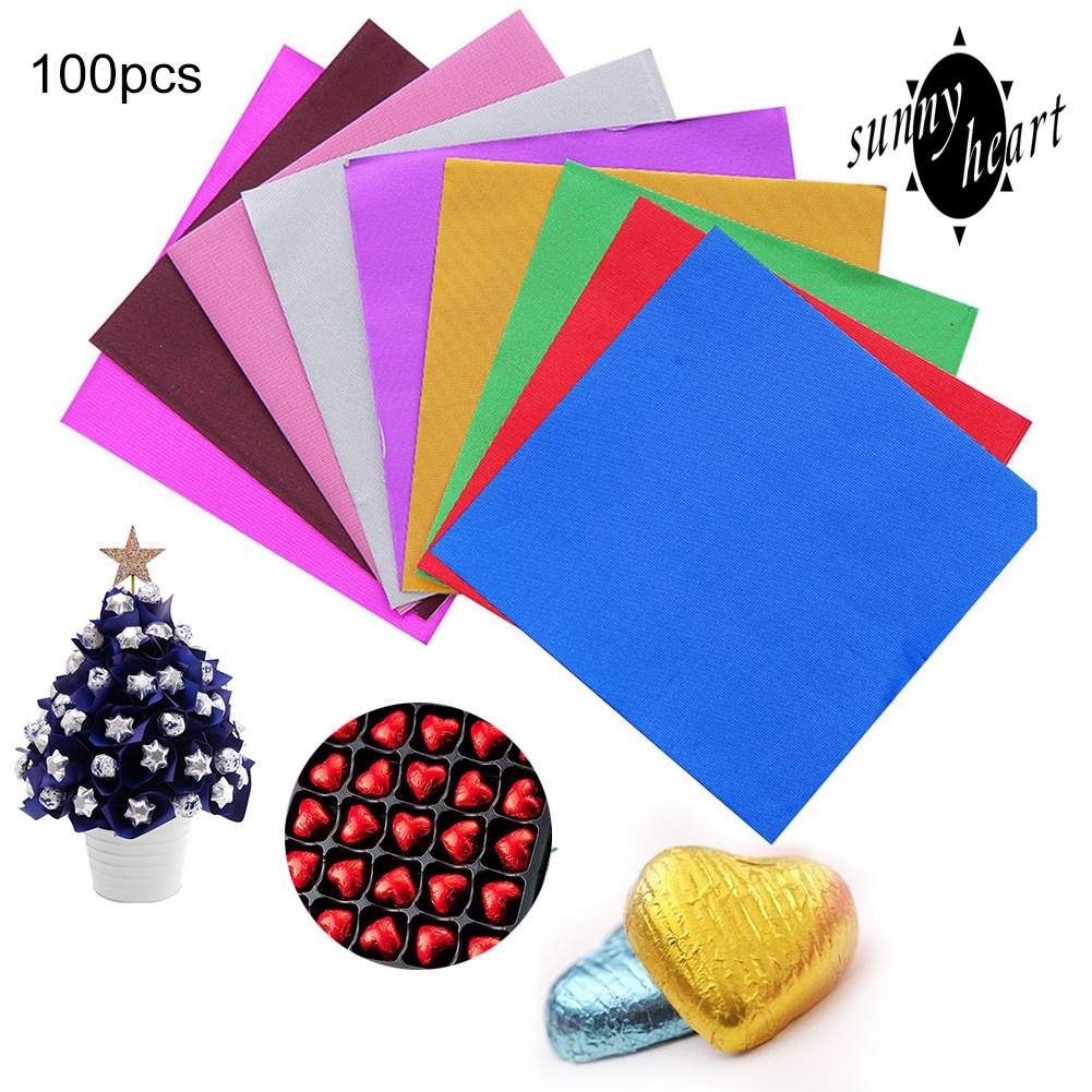 Set 100 Giấy Bạc Gói Kẹo/Socola 8cm