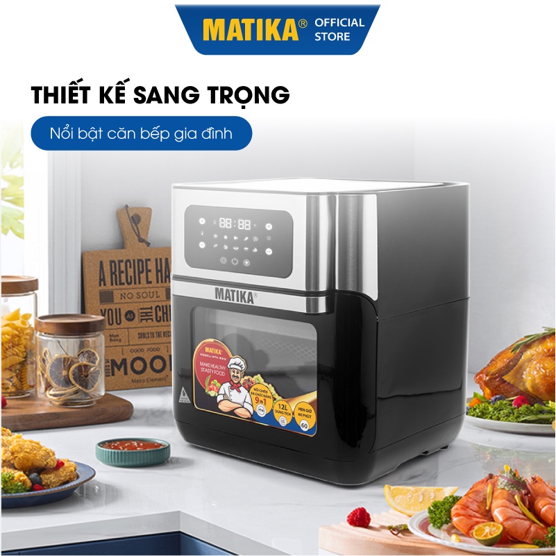 [Mã BMBAU300 giảm 10% đơn 499K] [Mã ELHADEV giảm 4% đơn 300K] Nồi Chiên Không Dầu MATIKA 12L 1500W MTK-9312