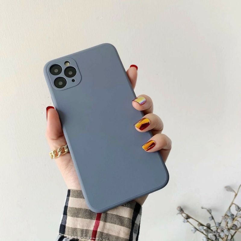 Ốp lưng dẻo màu viền vuông cho iPhone X/ XS/ XS Max/ 11 Pro/ 11/ 11 Pro Max chống bám bẩn giả 12