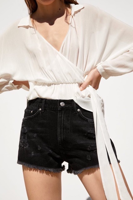(Sẵn) Quần sooc jeans Zaarrr dư sịn, kèm ảnh thật