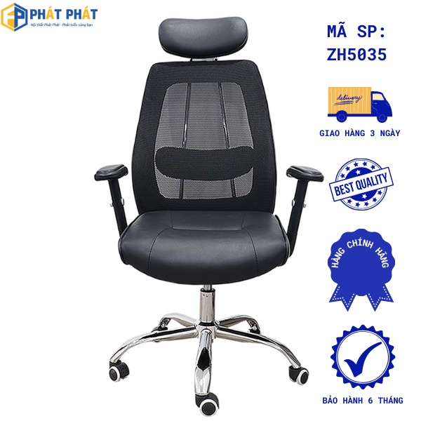 Ghế xoay văn phòng Phát Phát - ZH5035 giá rẻ, ghế xoay da làm việc, chơi game gaming bền đẹp