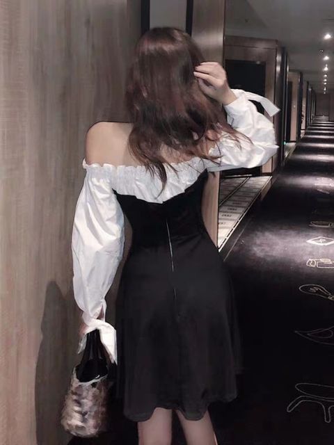 Váy tiktok đen trắng ulzzang (có sẵn) | BigBuy360 - bigbuy360.vn