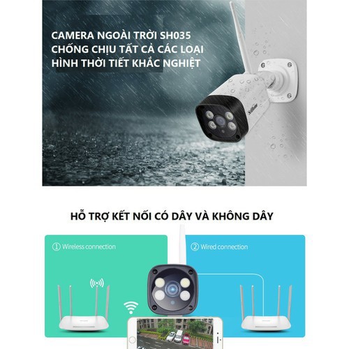 Camera IP wifi Srihome SH035 3.0MP 1269 Pixel FullColor - Xem Đêm Có Màu - Vỏ Kim Loại kèm thẻ nhớ 64G | BigBuy360 - bigbuy360.vn
