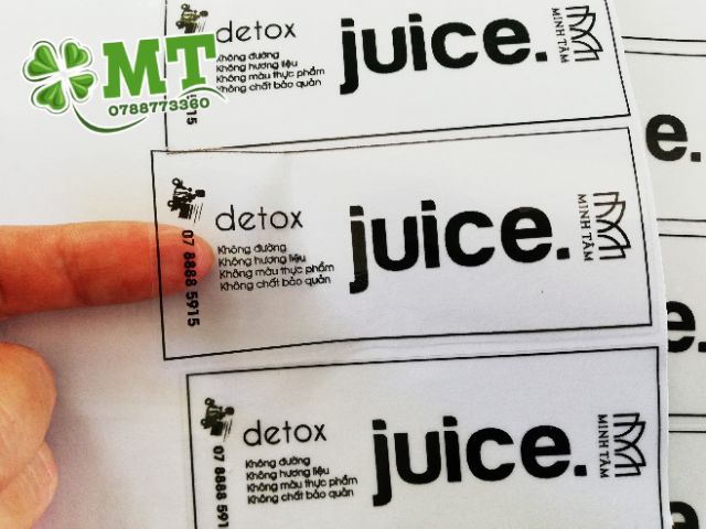Tem trong dán chai detox