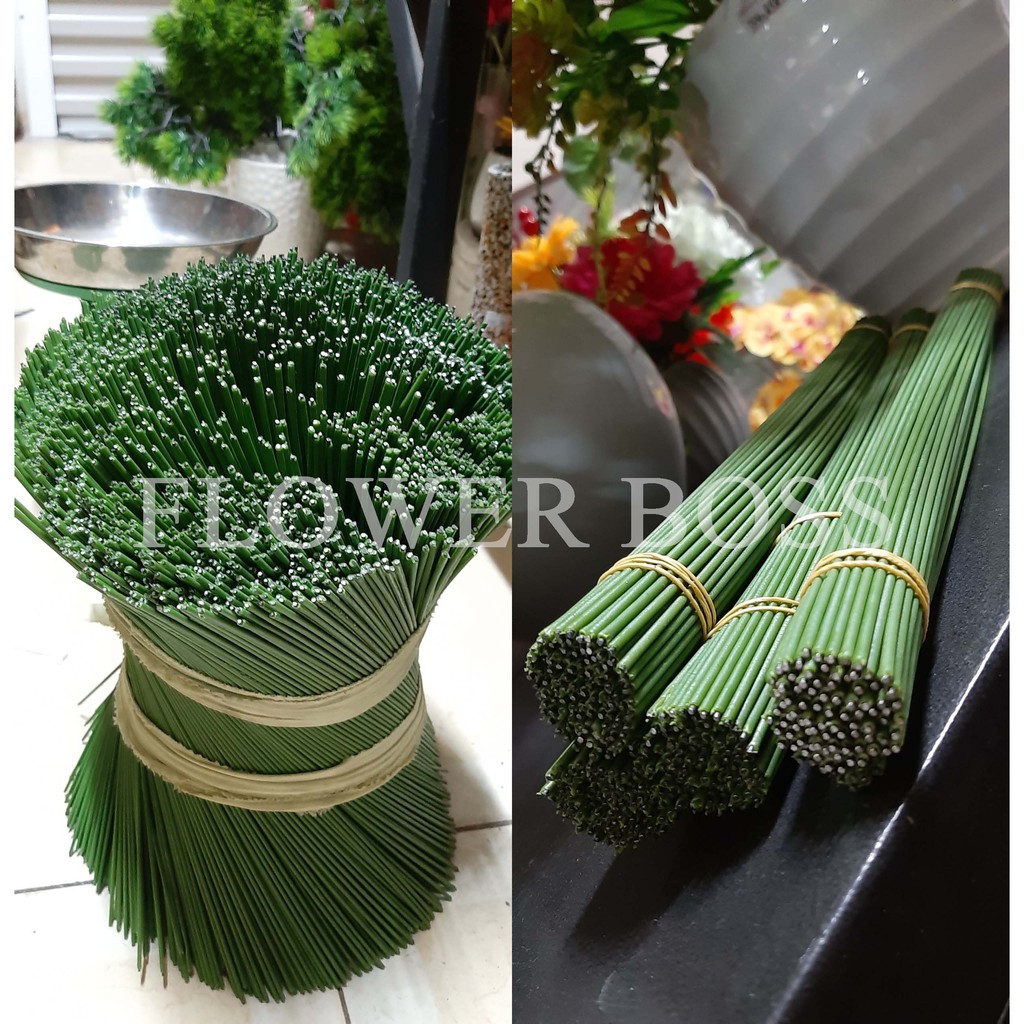 10~100~200 Que kẽm cắm hoa loại cứng, làm hoa sáp, hoa giấy, hoa lụa trang trí, cắm đầu hoa
