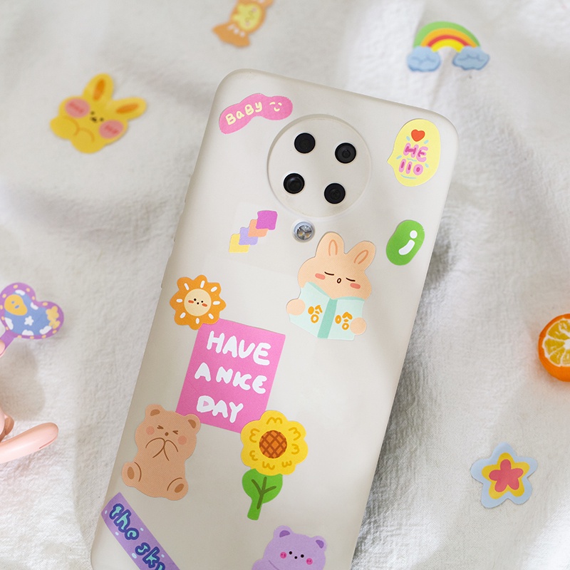 Set 2 Tấm Sticker Dán Trang Trí Hình Động Vật Hoạt Hình Đáng Yêu