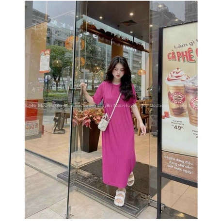 Váy bầu_ đầm bâu dáng suông chất thun tăm lạnh nhiều màu siêu mát co dãn