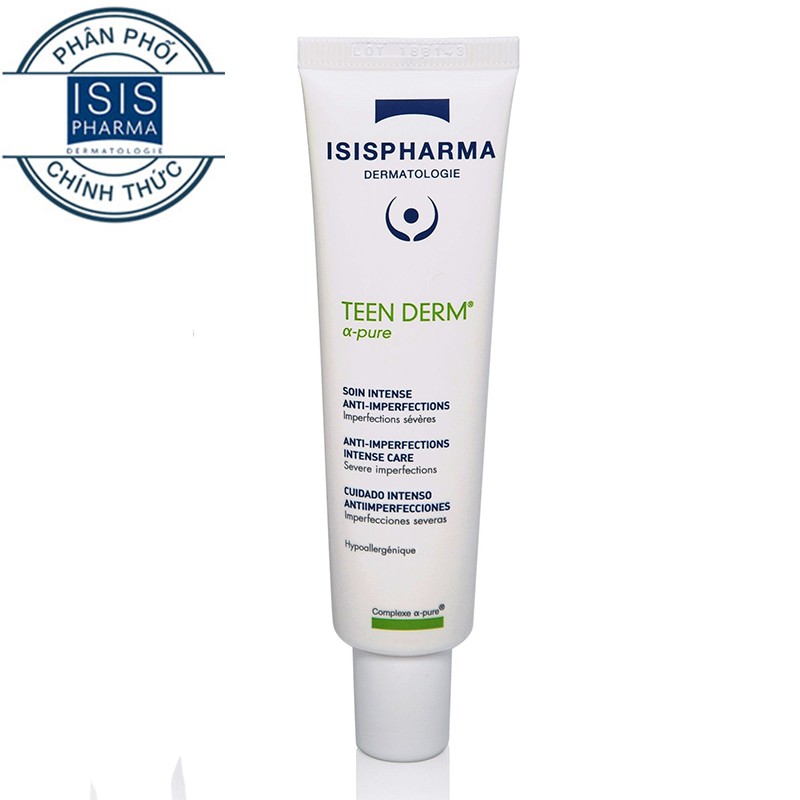 Kem hỗ trợ trị mụn thế hệ mới ISIS Pharma TEEN DERM®α-PURE