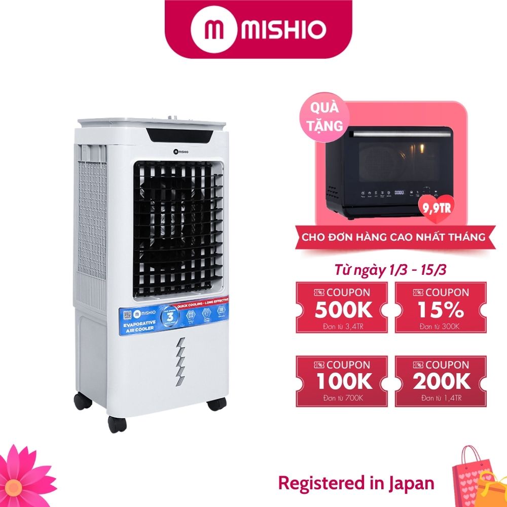 [Mã ELMALL10 giảm 10% đơn 500K] Quạt làm lạnh Không Khí Mishio MK267 100W 42L 43x34x97cm