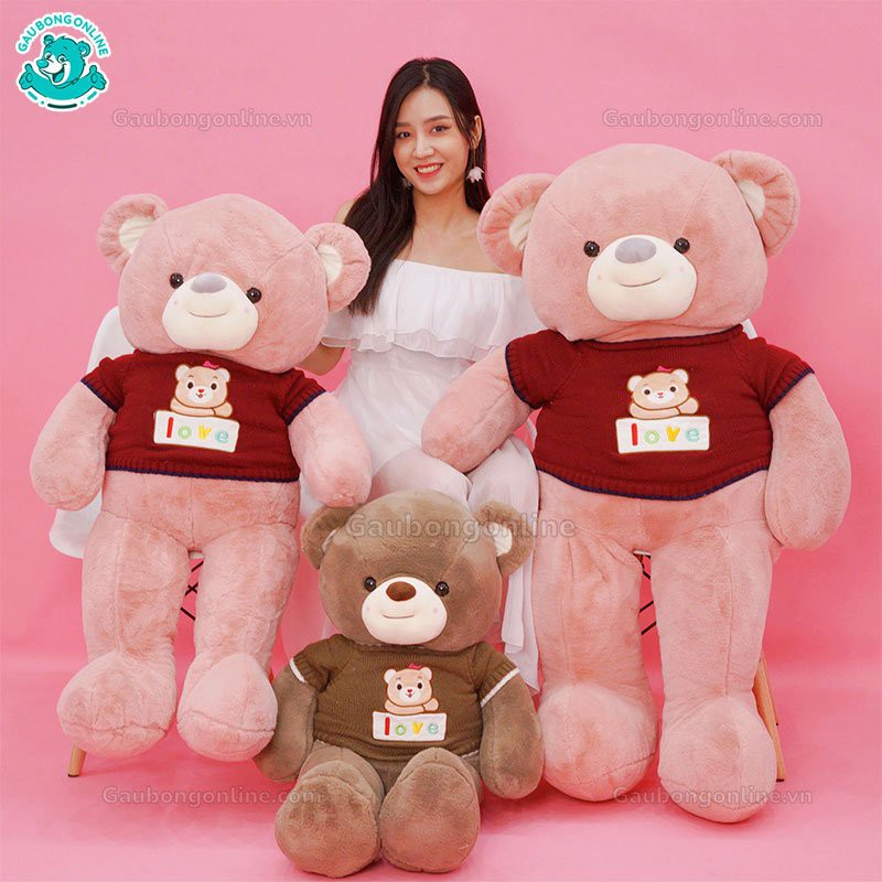 Gấu Bông Teddy Áo Len Gấu Love Cao Cấp Gấu Bông Online