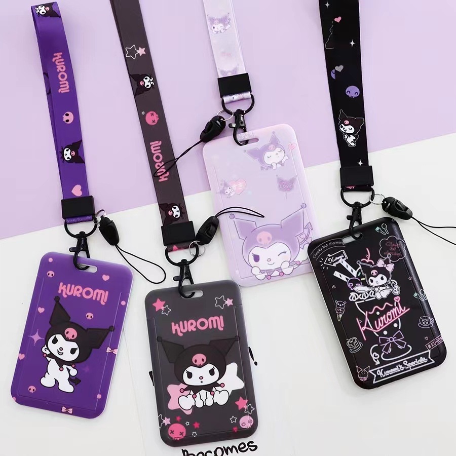 Móc Khóa / Túi Đựng Thẻ Bằng Nhựa Họa Tiết Sanrio Kuromi Dễ Thương